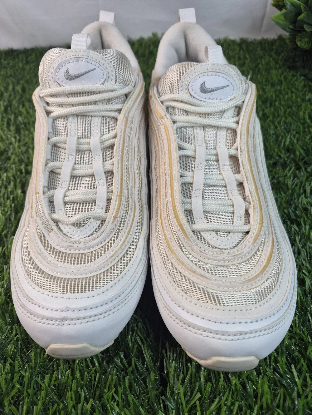 Nike Air Max 97 White Metallic Silver Men’s Size 8 921826-101 Sneakers